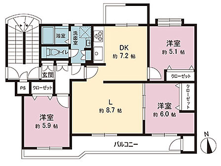 3LDK 間取り