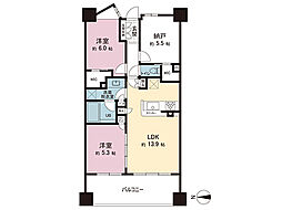 アビダスたまプラーザ 2SLDKの間取図画像