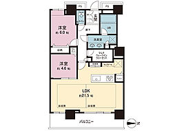 ベイクレストタワー 2LDKの間取図画像