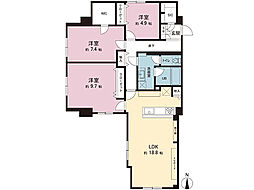 片瀬東映マンション 3LDKの間取図画像