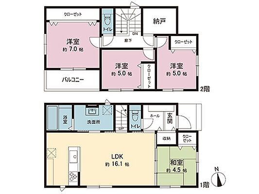 間取り 伊勢原市沼目4丁目 中古戸建　No.1