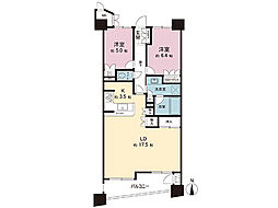 D'グラフォート本厚木コアレジデンス 2LDKの間取図画像