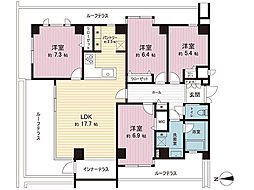 プリシード本厚木 4LDKの間取図画像