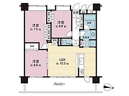 マイキャッスル淵野辺エクセレントステージ 3LDKの間取図画像