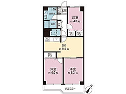 相模台サンハイツ 3DKの間取図画像