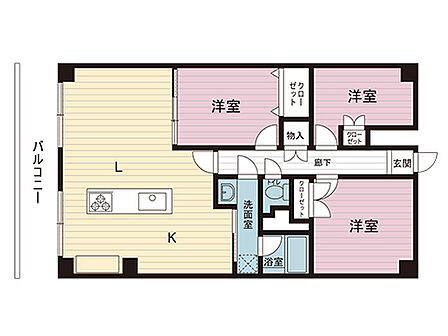 間取図です。図面と異なる場合は現況を優先させていただきます。