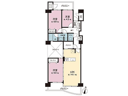間取図です。図面と異なる場合は現況を優先させていただきます。