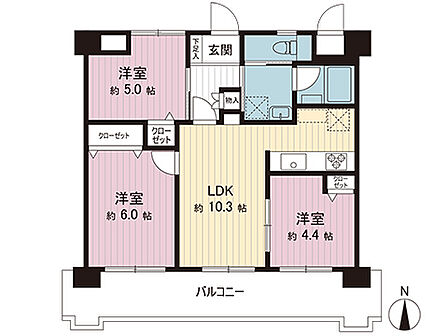 3LDK 間取り