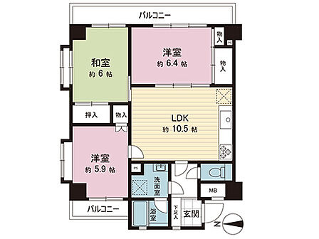 3LDK 間取り