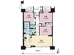 コアロードエビナVトリアノンタワーズクレスト 3LDKの間取図画像