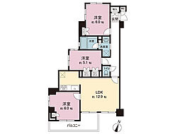 クォンタム南町田 3LDKの間取図画像