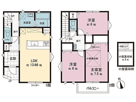 間取り 昭島市中神町2丁目 　戸建　3号棟