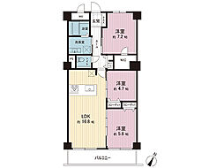 パレ・ドール西八王子 2SLDKの間取図画像