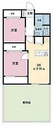 小金井第2コーポラス 2LDKの間取図画像