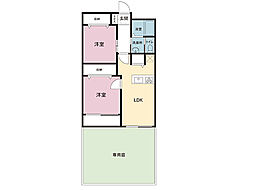 小金井第2コーポラス 2LDKの間取図画像