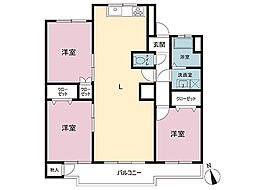 恩多マンション1号棟 3LDKの間取図画像