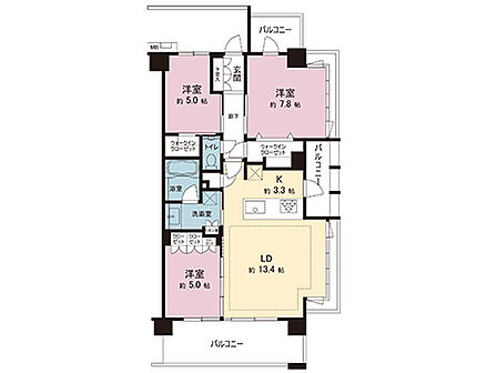 3LDK 間取り