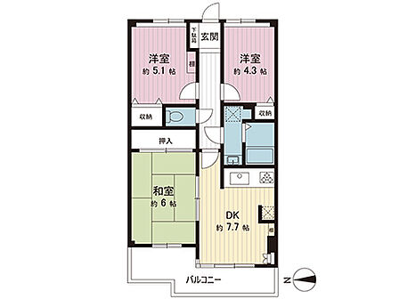 3DK 間取り