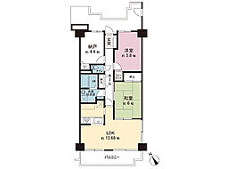 コスモ鶴瀬ステーションスクエア 2SLDKの間取図画像
