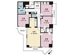 シャルマン幕張2号棟 4LDKの間取図画像