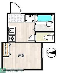 ブライトステージ上高田 1階ワンルームの間取り