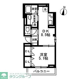 Grande Maison S(江戸川区篠崎新築) 1階1DKの間取り