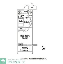 コンフォリア中落合 3階1Kの間取り