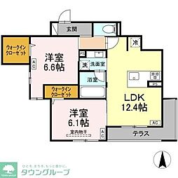 セレスティア中野上高田 2LDKの間取図画像