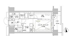 パークスフイア牛込神楽坂 1LDKの間取図画像