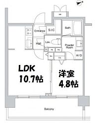 プライムアーバン神楽坂 1LDKの間取図画像