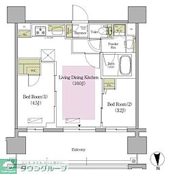 アーバネックス早稲田テラス 2LDKの間取図画像