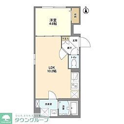 ウェルスクエア中野坂上 1LDKの間取図画像