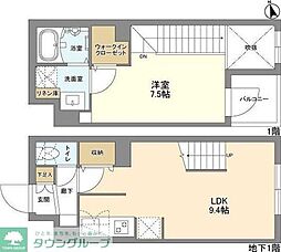 ウェルスクエア新宿戸山 1LDKの間取図画像