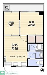 エントピア中野 2DKの間取図画像