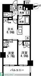 デュオステージ大山 2DKの間取図画像