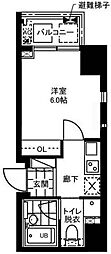 レジディア文京本郷2 1Kの間取図画像