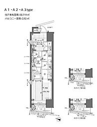 ZOOM都庁前 1Kの間取図画像