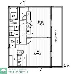 パセオ東新宿 1LDKの間取図画像