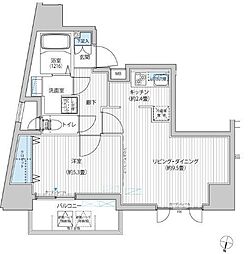 カーサ・ラスク・目白台 1Kの間取図画像