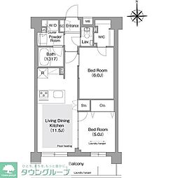 コンフォリア・リヴ文京護国寺 2LDKの間取図画像