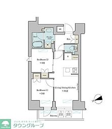 Brillia ist 御茶ノ水 2LDKの間取図画像