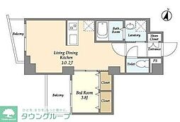 クラシー中野弥生町 1LDKの間取図画像
