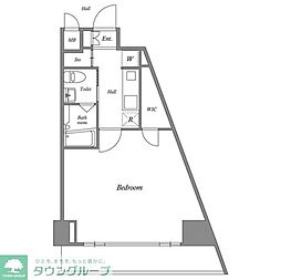 ルクレ西新宿 ワンルームの間取図画像