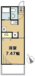 ZESTY神楽坂 1Kの間取図画像