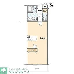 ブレス北新宿 ワンルームの間取図画像