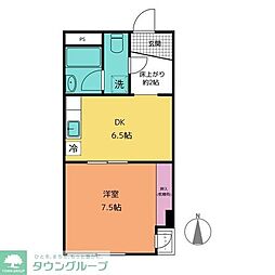 モンシャトー北新宿 1DKの間取図画像