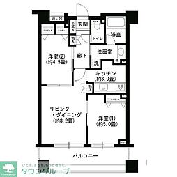クリオ文京小石川 2LDKの間取図画像