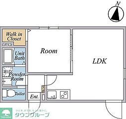 Stellar上高田 1LDKの間取図画像