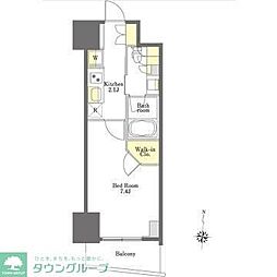 プライムメゾン市谷山伏町 1Kの間取図画像