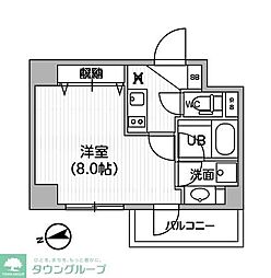 レクシード神楽坂 1Kの間取図画像